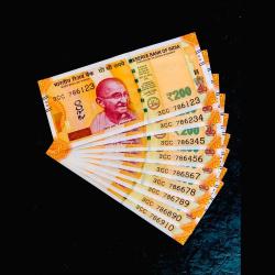 Rs 200 Issue India Banknote Fancy Set 786123 TO 786910 Gem Unc Unique Set
