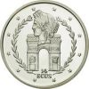 British Overseas Territories › Gibraltar 14 ECUs - Elizabeth II L'Arc de Triumph Silver Coin #Z-312
