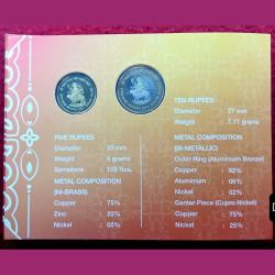 Alternative view of 2012 - Silver Jubilee of Shri Mata Vaishno Devi Shrine Board UNC 2 Coin Set