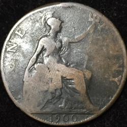 1900 United Kingdom 1 Penny - Victoria 3rd portrait One Penny Big Size Lowest Price Coin #V66