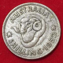 1952 Australia 1 Shilling - George VI without "IND:IMP" Rare Coin #B112