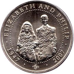 Alternative view of Cook Islands 1 Dollar - Elizabeth II Diamond Wedding Anniversary 2007 Gem Unc With First Day Cover