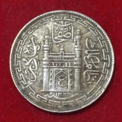 Hyderabad, Princely state of 4 Anna - Mir Usman Ali Khan Silver Coin #N78