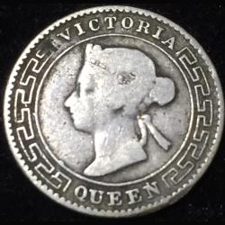 1893 Sri Lanka 10 Cents - Victoria Silver Rare Lowest Price Coin #V193