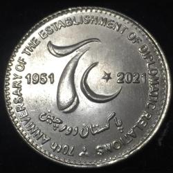 2021 Pakistan 70 Rupees 70th anniversary of diplomatic relations with China Coin #Z50