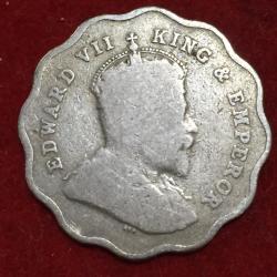 1910 Edward VII British India One Anna Rare Coin #L-306