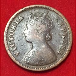 Alternative view of 1898 India - British ½ Pice - Victoria Rare Coin Lowest Price #F47