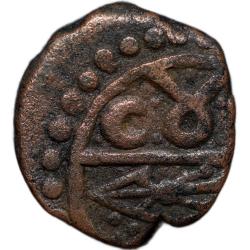 Copper Paisa of Jawad Mint of Gwalior State Anonymous Issue with Spear KM 101