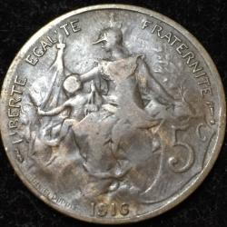 1916 France 5 Centimes Rare Coin #V81