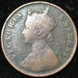 Alternative view of 1901 India - British ¼ Anna - Victoria "VICTORIA EMPRESS" Rare Lowest Price Coin #V55