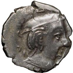 Silver Drachma of Rudrasena II(AD255-77) of Western Kshatrapas Portrait Issue Beautiful Grade