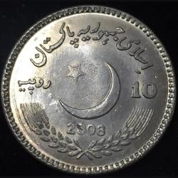 Alternative view of Pakistan 10 Rupees Benazir Bhutto 2008 Unc Commemorative issue Coin #Z51