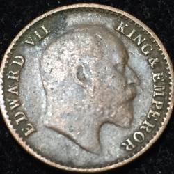 Alternative view of 1905 India - British ¹⁄₁₂ Anna - Edward VII Rare Lowest Price Coin #V158