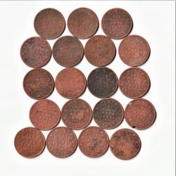 19 Different One Quarter Anna 1866 to1901 Copper Coin Set Of Empress Victoria British India Coinage