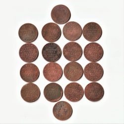 18 Different One Quarter Anna 1862 to1905 Copper Coin Set Of Empress Victoria British India Coinage