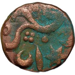 Alternative view of Copper Paisa of Jawad Mint of Gwalior State(17th - 18th Cen. AD) with Scimitar KM 97