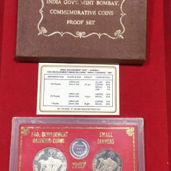 Alternative view of 1987 " Small Farmers" Proof Rare 3 Coin Set with Cover and Certificate