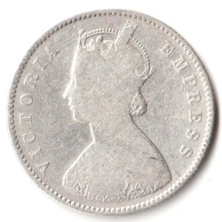 Alternative view of Rare Half Rupee 1896 of Calcutta Mint of Victoria Empress Collectible British India Silver Coin