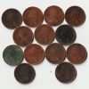 Rare 13 Coins Set of 1/12 Anna 1862 to 1901 Copper Coins of Victoria Queen British India Coinage