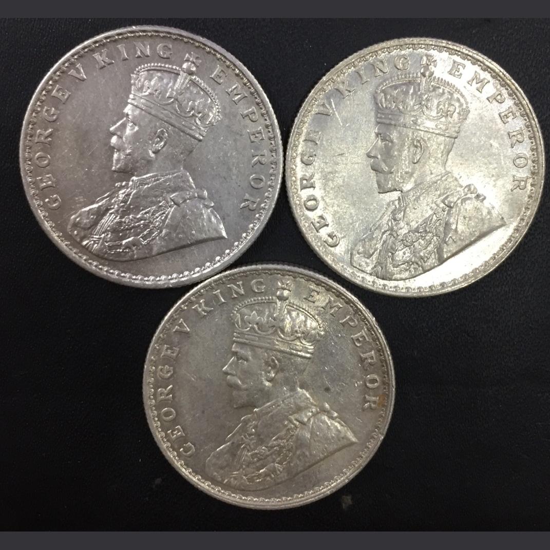 1911,1921,1922 Rare date's top grade almost unc Type set George fifth British india coin - Image 3