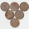 6 Coins Set of One Anna Copper-Nickel Coins of King George V and George VI British India Coinage