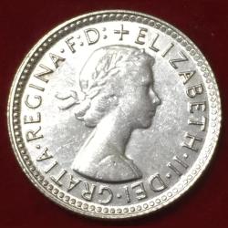 Alternative view of 1962 Australia 6 Pence - Elizabeth II with "F:D:" Silver Coin #N235