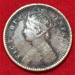 Alternative view of 1888 India - British ¹⁄₁₂ Anna - Victoria Rare Coin #F14