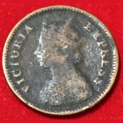 1896 India - British ½ Pice - Victoria Weight 3.2 g #R130