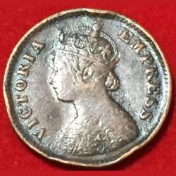 1897 India - British ½ Pice - Victoria Weight 3.2 g #R135