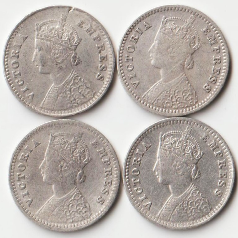 Rare Two Anna 1900 Silver Coin of Victoria Empress British India Coiange Randomly Single Coin given from a Lot