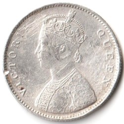 Alternative view of Rare Half Rupee 1862 of Queen Victoria Collectible British India Silver Coin