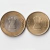 Combo Set of Ten, Five Rupees 2020 Bimetallic and Nickel-Brass Raindrop Coins of Republic India Coinage