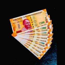 Rs 200 Issue India Banknote Fancy Set 786101 TO 786909 Gem Unc Unique Set