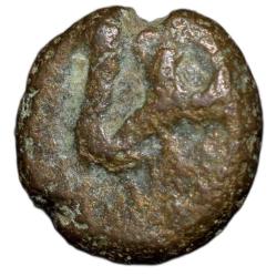 Alternative view of Copper Coin of Polygars of Trichy (17th - 18th Cen. AD) with Cluster of pellets in Circle Mitch.973