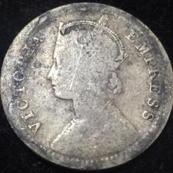 Alternative view of 1901 India - British ¼ Rupee - Victoria Silver Rare Lowest Price Coin #V141