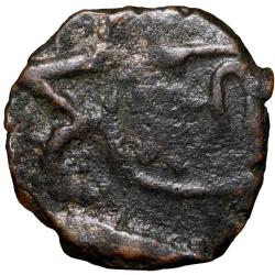 Alternative view of Copper 1/4 Trambiyo of Thakurs of Bhaunagar (AD 1759-1760) INO Shah Jahan III KM C13