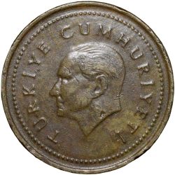 Brass 5000 Lira of Turkey (AD 1998)