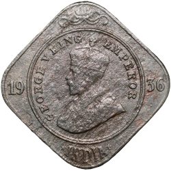 Copper-Nickel 2 Annas of George V (AD 1936) of Bombay Mint