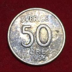 Sweden 50 Öre - Gustaf VI Adolf Silver Coin #Z-310
