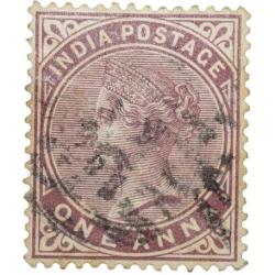 Postal Stamp of Victoria 1 Anna - Brown Colour - Used as per Image.