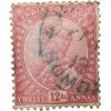 Postal Stamp of George V 12 Annas Dark-Pink Colour Used as per Image.
