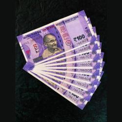 Rs 100 786101 to 786909 GEM UNC India Banknote Set Unique