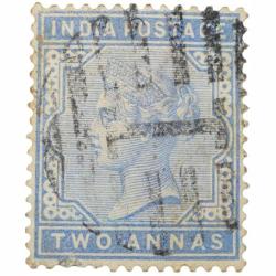 Postal Stamp of Victoria 2 Annas - Blue Colour - Used as per Image.