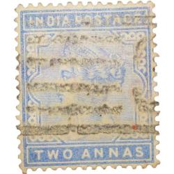 Postal Stamp of Victoria 2 Annas - Blue Colour - Used as per Image.