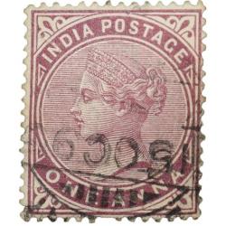 Postal Stamp of Victoria 1 Anna - Murhoom Colour - Used as per Image.