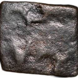 Alternative view of Copper Coin of City-State Sukatimati (2nd Cen. BC) with Horse-Ujjaini/Inscriptions