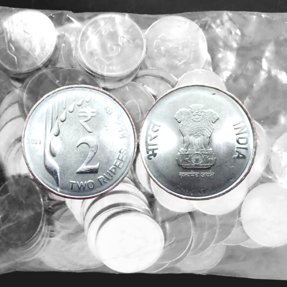 Rs 2 Definitive Issue 100 Coin Pouch RBI Seal Pouch Kolkata Mint 2021 Drop Series Extreme Rare