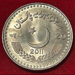 Alternative view of 2011 Pakistan 20 Rupees Year of Pakistan-China friendship Commemorative issue #N222