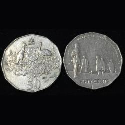 Australia commemorative 2 different half dollar Big size old ishu rare coin #R59
