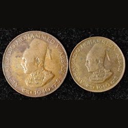 Bahawalpur india 1940 Two pcs set. One Quarter anna and Half pice Coin #B187